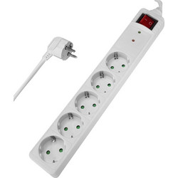 POWERTECH PT-880 πολύπριζο ασφαλείας , 5x schuko, 16A, 1.5m, λευκό