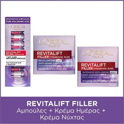 L'Oreal Paris Revitalift Filler Ampoules 7x1 + Day Cream SPF50 50ml + Night Cream 50ml