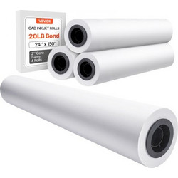 VEVOR 4 Ρολά Χαρτί Πλοτ 24"x150' CAD Bond KFDYZ2INCH243KB2WV0