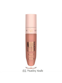 Golden Rose Nude Look Velvety Matte 02 Peachy Nude Liquid Κραγιόν 5.5ml