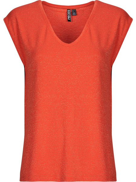 T-shirt με κοντά μανίκια Pieces PCBILLO TEE LUREX STRIPES