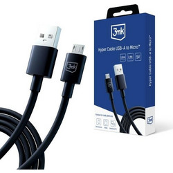 3MK Hyper Καλώδιο USB-A - Micro USB 1.2m 5V 2,4A Μαύρο