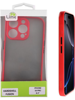 Lime Successories Lime Θηκη Iphone 16 Pro 6.3'' Hardshell Fusion Full Camera Protection Red With Black KEYS