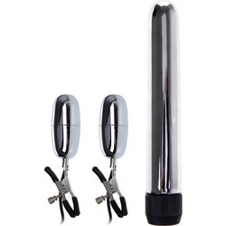 Baile Vibrating Bullet & Nipple Clamps Turbo
