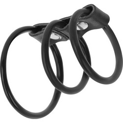 Darkness Flexible Set of 3 Cock Rings Σετ Δαχτυλίδια Πέους Μεταλλικό Μαύρα