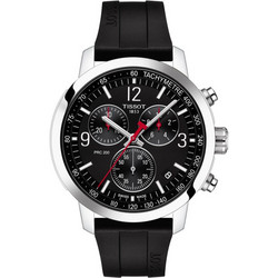 Tissot PRC 200 Ανδρικό Ρολόι Χρονογράφος με Μαύρο Καουτσούκ Λουράκι T114.417.17.057.00