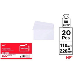 MP ΦΑΚΕΛΟΙ (ΜΕ ΑΥΤΟΚΟΛΛΗΤΟ) DL 110 x 220 mm 20τμχ ΛΕΥΚΟΙ PS003
