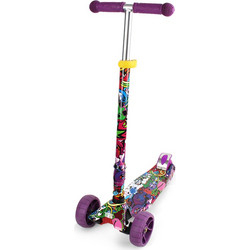 Chipolino Croxer Scooter Evo Graffiti Αναδιπλούμενο Παιδικό Πατίνι Τρίτροχο με Φωτάκια Μωβ