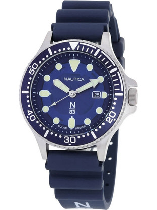 Nautica Ανδρικό Ρολόι Solar με Μπλε Καουτσούκ Λουράκι NAPCBS304