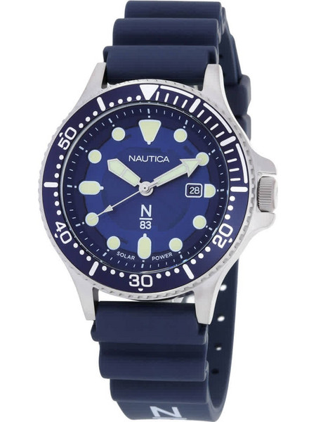 Nautica Ανδρικό Ρολόι Solar με Μπλε Καουτσούκ Λουράκι NAPCBS304