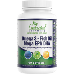 Natural Vitamins Omega 3 Fish Oil Ιχθυέλαιο 60 Μαλακές Κάψουλες