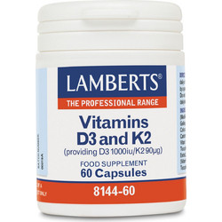 Lamberts Vitamins D3 1000iu & K2 90μg 60 Κάψουλες