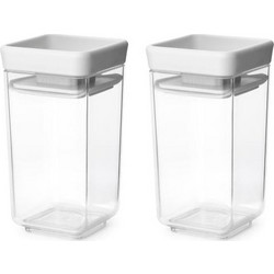 Brabantia 1008884 Σετ βαζάκια αποθήκευσης μπαχαρικών Tasty+ Stackable 2x0.15L Light Grey