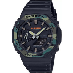 Casio G-Shock Ανδρικό Ρολόι Χρονογράφος με Μαύρο Καουτσούκ Λουράκι GA-2100SU-1AER