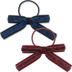 Konges Slojd 2 PACK VELVET BOW ELASTIC (KS101861 RED-NAVY) Κορίτσι Collection FW24-25