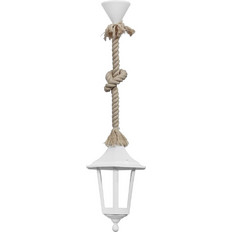 Heronia Lighting Κρεμαστό Φωτιστικό Οροφής με Σχοινί Μονόφωτο E27 Λευκό LP-400K 31-1293