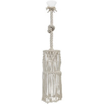 Heronia Lighting MAC-01 Κρεμαστό Φωτιστικό Οροφής με Σχοινί Μονόφωτο Λευκό 31-1059