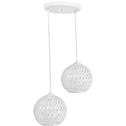 Heronia Lighting Κρεμαστό Φωτιστικό Οροφής Δίφωτο E27 Λευκό SILK/2L
