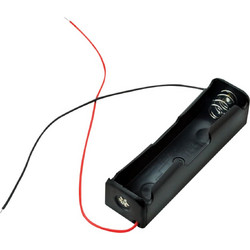 Θήκη μίας θέσεως για μπαταρία 18650(3,7V) με καλώδια σύνδεσης