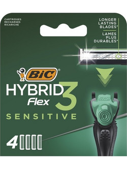 BIC Hybrid 3 Flex Ανταλλακτικά Ξυραφάκια με 3 Λεπίδες & Λιπαντική Ταινία 4τμχ