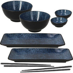 Set 2 Ατόμων για Sushi Πορσελάνης Μπλε