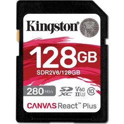 Kingston Canvas React Plus SDXC 128MB Class 10 U3 V60 UHS-II 280MB/s