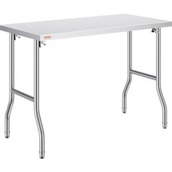 Πτυσσόμενο Επαγγελματικό Τραπέζι VEVOR 48x24" Ανοξείδωτο Ατσάλι, 661 lbs Φορτίο CFGZT24X48YC00001V0