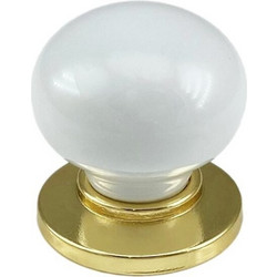 Πόμολο Επίπλων Tmc 3005-60-000 Λευκό Χρυσό Φ30mm