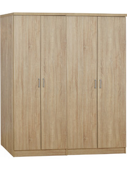 HomeMarkt Τετράφυλλη Ντουλάπα Ρούχων Sonoma 160x42x181cm HM11350.02