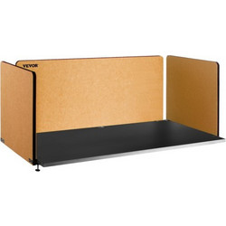 VEVOR Desk Divider 60'' Desk Privacy Panel, 3 panels Privacy Acoustic panel, Sound Absorbing Acoustic Privacy panel, Μειώστε το θόρυβο και τις οπτικές περισπασμούς, Ελαφρύ κίτρινο διαχωριστικό με σφιγ