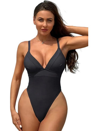 AnnaMu Ολόσωμο Μαγιό String Μαύρο A-1035