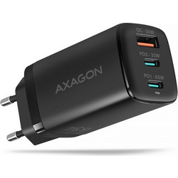 Axagon ACU-DPQ65 Φορτιστής Χωρίς Καλώδιο με Θύρα USB-A & 2 Θύρες USB-C 65W Power Delivery & Quick Charge 4+ Black