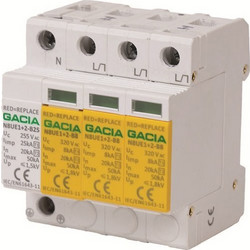ΑΝΤΙΚΕΡΑΥΝΙΚΟ ΤΡΙΦΑΣΙΚΟ Τ1-Τ2 20kA-40kA 385V 3P+NPE 500-22206 - Eurolamp