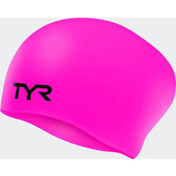 TYR Adult Long Hair Silicone Wrinkle-Free Swim Cap Σκουφάκι Κολύμβησης σε Ροζ Χρώμα