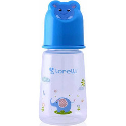 Lorelli Πλαστικό Μπιμπερό με Θηλή Σιλικόνης 0m+ Animals Hood Elephant Blue 125ml