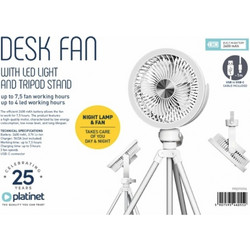 Platinet Ανεμιστήρας Επαναφορτιζόμενος Wireless Desk Fan 2x1200mAh Led (PRDF0556)