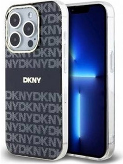 DKNY TPU Repeat Pattern Tonal Stripe Θήκη Σιλικόνης με Magsafe για iPhone 14 Pro Max Μαύρο