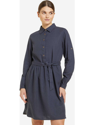 Outventure Womens Linen Dress Φόρεμα Λινό Μπλε