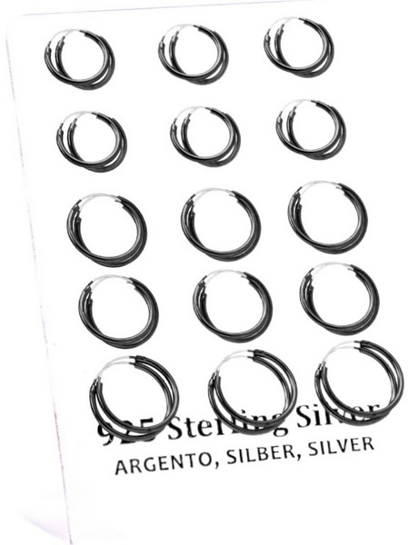 RO Accessories Γυναικεία Σκουλαρίκια Κρίκοι από Ασήμι 925 311314-RD 15τμχ