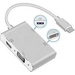 Μετατροπέας 4in1 Type-C σε HDMI VGA DVI USB3.0