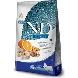 Farmina N&D Ocean Low Grain Mini Adult with Cod, Spelt, Oats & Orange 800gr