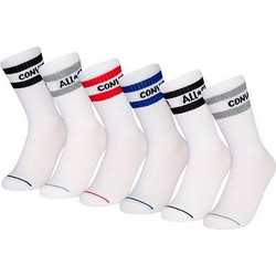 Converse Ανδρικές Κάλτσες Ψηλές με Σχέδια Λευκές 5Pack WC0156-001