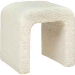 Atmosphera Sevi Σκαμπό Σαλονιού Επενδυμένο με Ύφασμα White 41x35.5x43cm 197331A 3560232678158