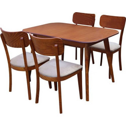 Τραπεζαρία σετ 5τμχ Paola 1101 IN + Brittany 1040 IN Light Walnut 400-11-022