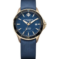 Baume & Mercier Clifton Ανδρικό Ρολόι Αυτόματο με Μπλε Δερμάτινο Λουράκι M0A10502