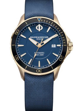 Baume & Mercier Clifton Ανδρικό Ρολόι Αυτόματο με Μπλε Δερμάτινο Λουράκι M0A10502