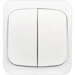 Επίτοιχος διακόπτης διπλός Α/Ρ IP44 λευκός 3617H