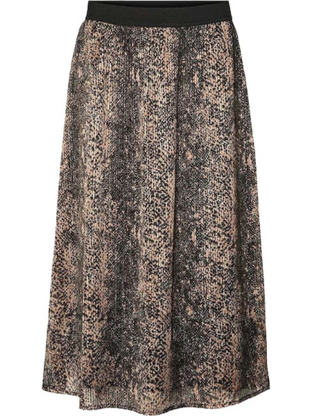 Vero Moda Μίντι Φούστα Υφασμάτινη Ψηλόμεση Κλος Καφέ 10278777