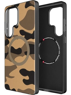 FORCELL F-Protect Levels With Dual Layer 4D technology, Military Drop-Test Compatible With Magsafe For Samsung S25 Ultra Desert camo