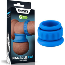 Lovetoy Pinnacle Pro Twin Flex Stretcher Double Penis Ring Σετ Ελαστικά Δαχτυλίδια Πέους & Όρχεων Σιλικόνης Μπλε 2τμχ